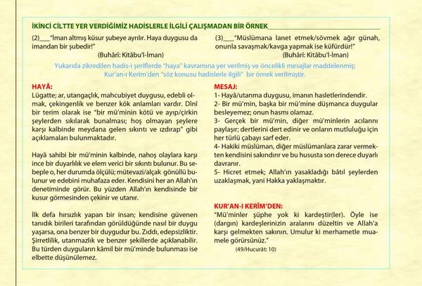 Resûl ve Sünnet Üzerine Testlerle Alternatif Eğitim Çalışmaları - 6